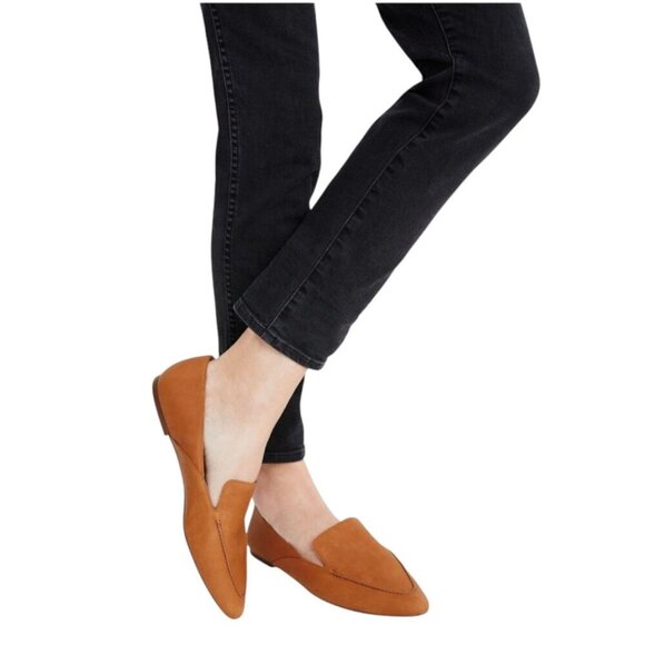 Madewell Leather Loafers Pointed Toe Flats Shoes Tan Preppy Office Womens 6.5 - Picture 2 of 12